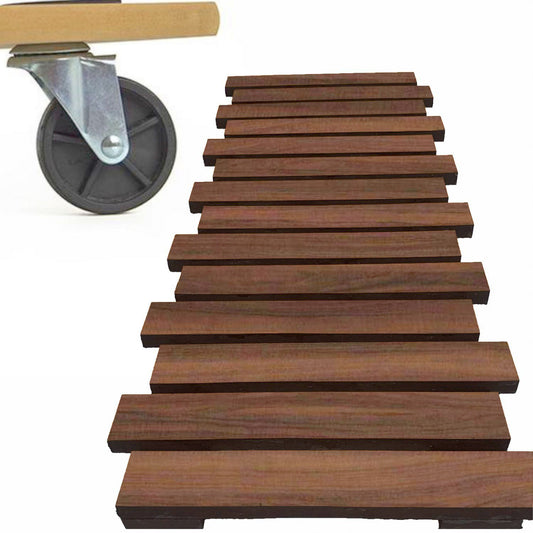 Dash - Zigzag Wooden Planter Trolley (Wallnut Brown)