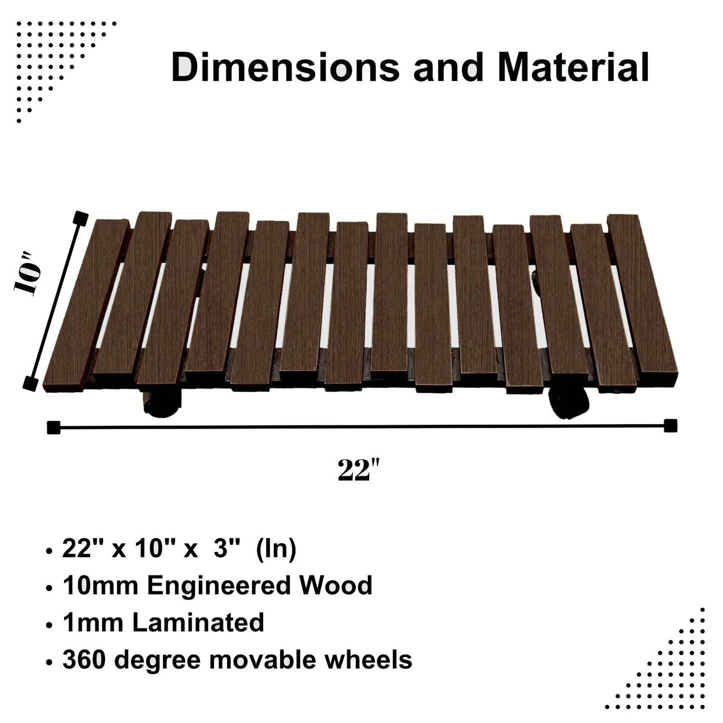 Dash - Zigzag Wooden Planter Trolley (Wenge)