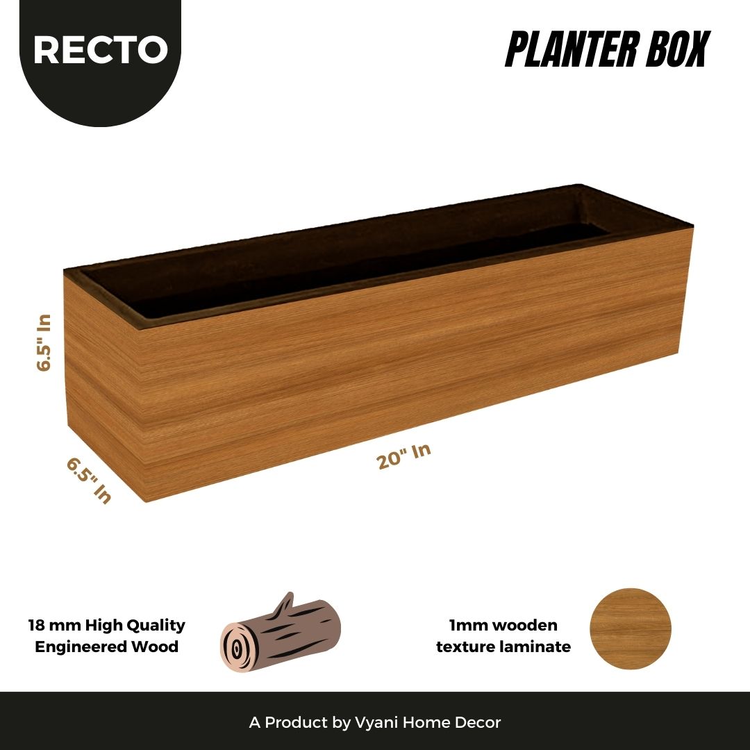 Recto - Wooden Planter Box - Wooden Texture