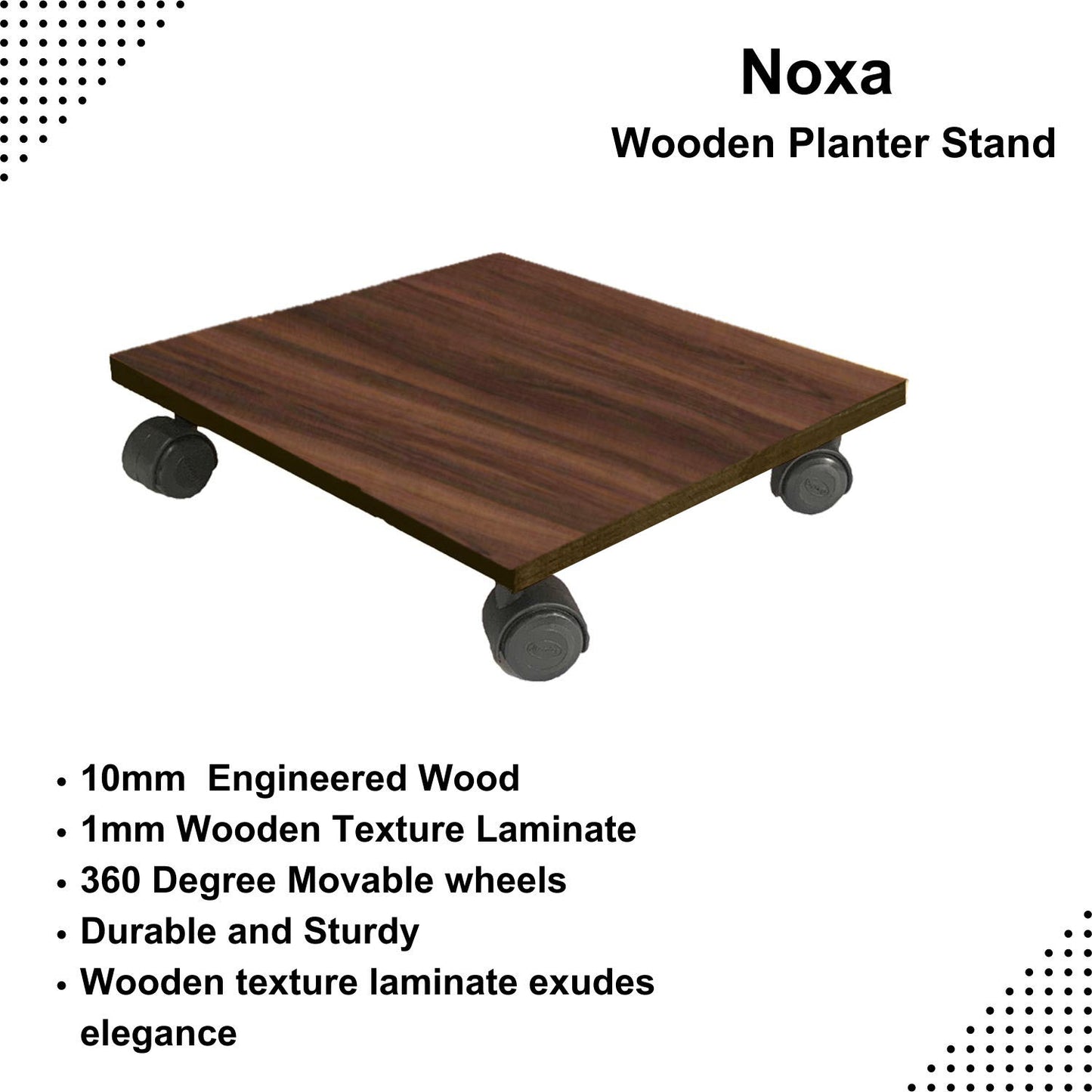 Noxa - Wooden Pot Trolley - Wallnut Brown