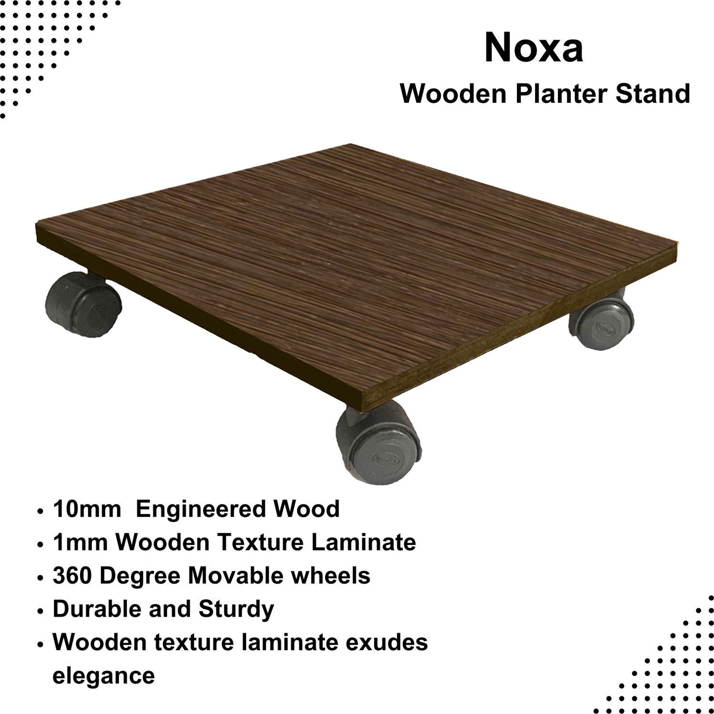 Noxa - Wooden Pot Trolley - Wenge