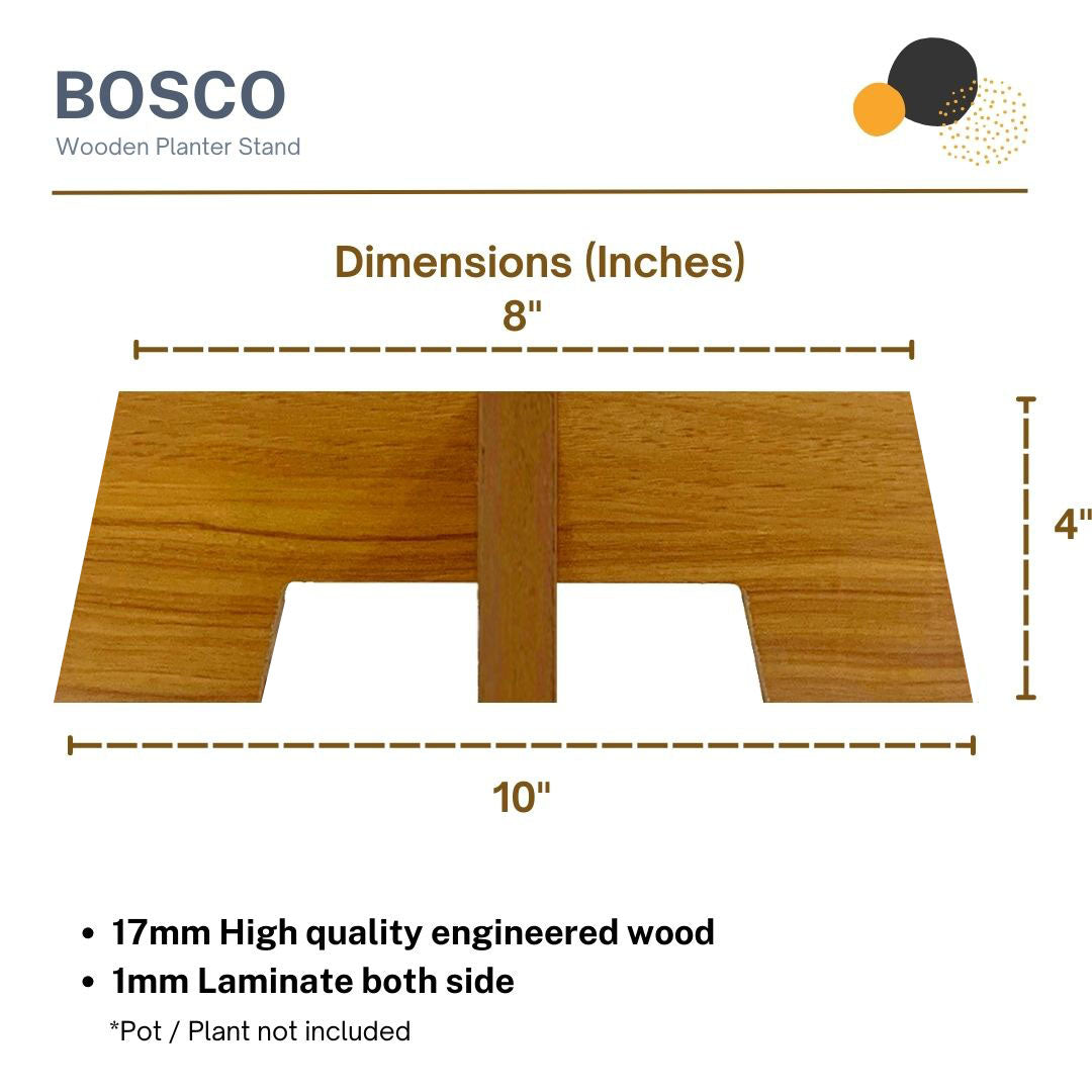 Bosco - Wooden Pot Stand - Wooden Texture